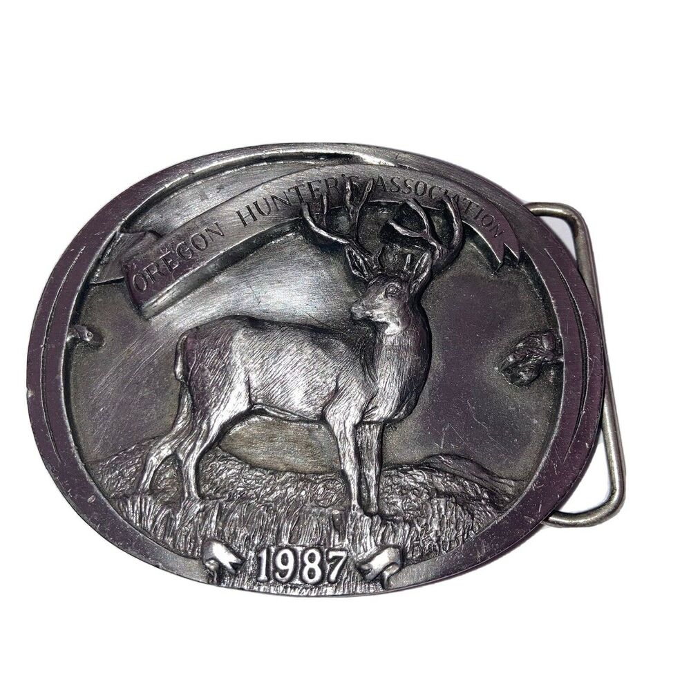 Vintage Oregon Hunters Association 1987 Limited Edition Belt Buckle Siskiyou